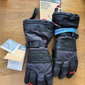 The North Face Men's Black and Red Gloves